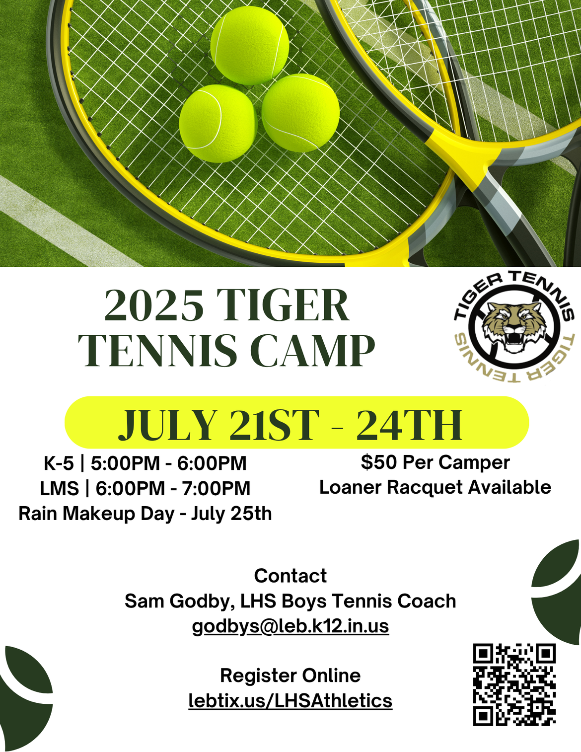 Youth Tennis Camp | K-8th Grade